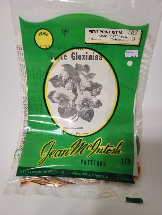 Jean McIntosh Other - White Gloxinias flowers petit point needlepoint kit Jean McIntoch